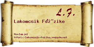 Lakomcsik Füzike névjegykártya